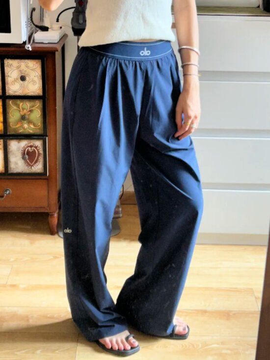 ALO Yoga Pants - Regular ALO Yoga Suit Up Trouser Navy NWT😘💙30" | Wide Leg Pants